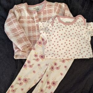 Chick Pea Pink Plaid and Polka Dot Pajama Set
